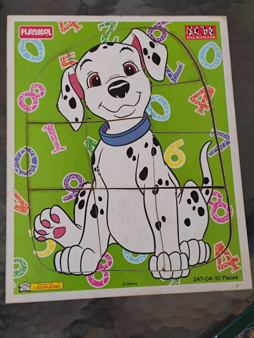 Vintage 1996 PlaySkool 101 Dalmatians Wooden Frame-Tray Puzzle